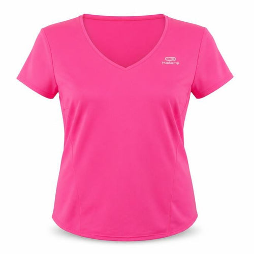 Kalenji Womens Pink V-Neck Short Sleeve Running Top