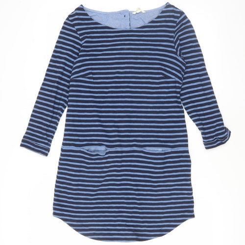 Weird Fish Women's Blue 6 Striped Tunic, Boat Neck