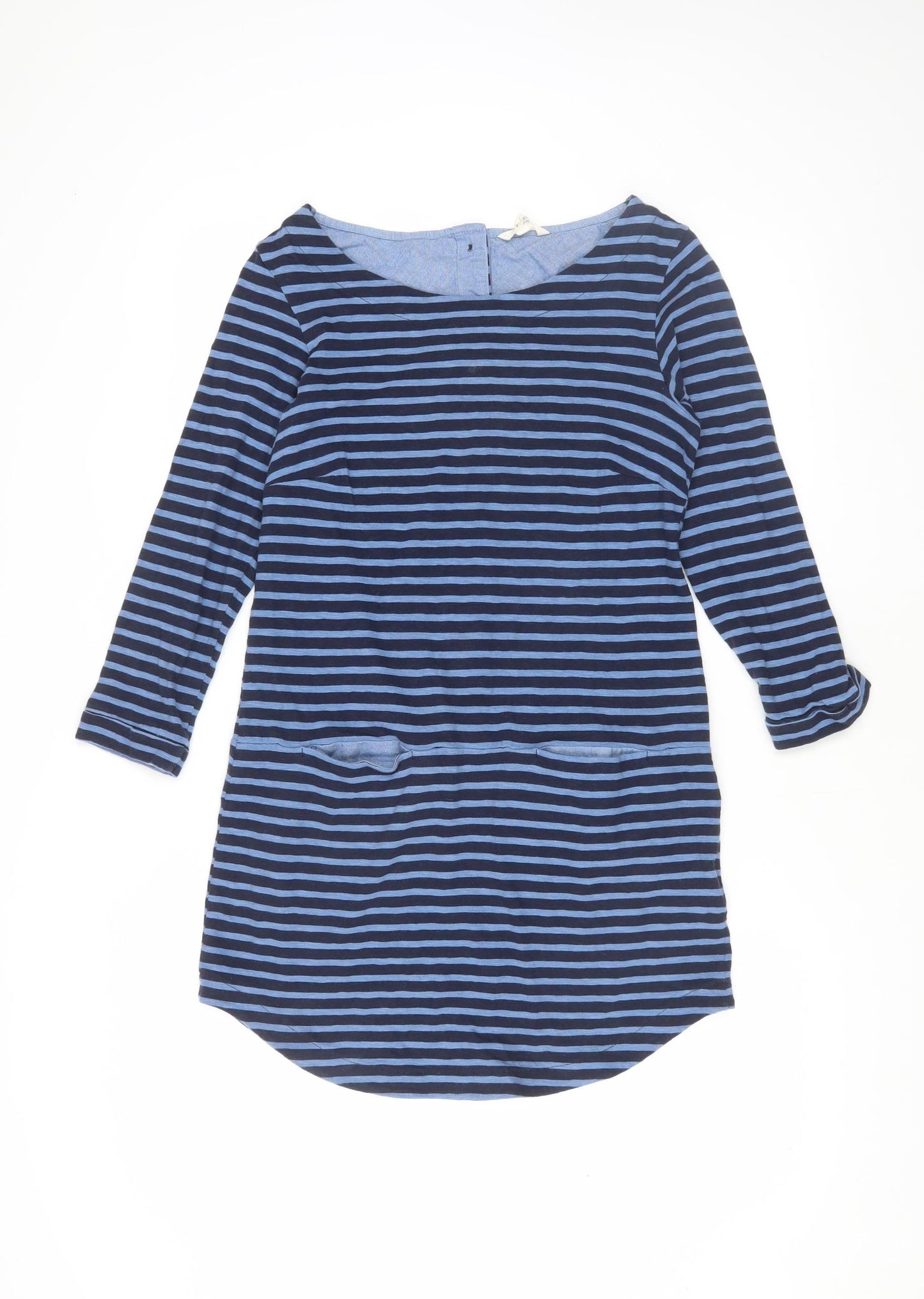 Weird Fish Women's Blue 6 Striped Tunic, Boat Neck