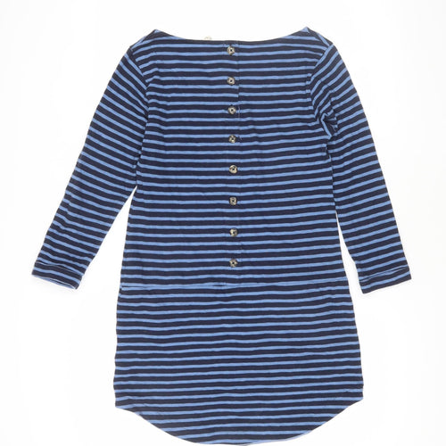 Weird Fish Women's Blue 6 Striped Tunic, Boat Neck