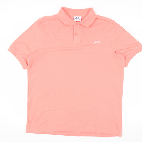 Slazenger Men's Pink Polo Shirt L