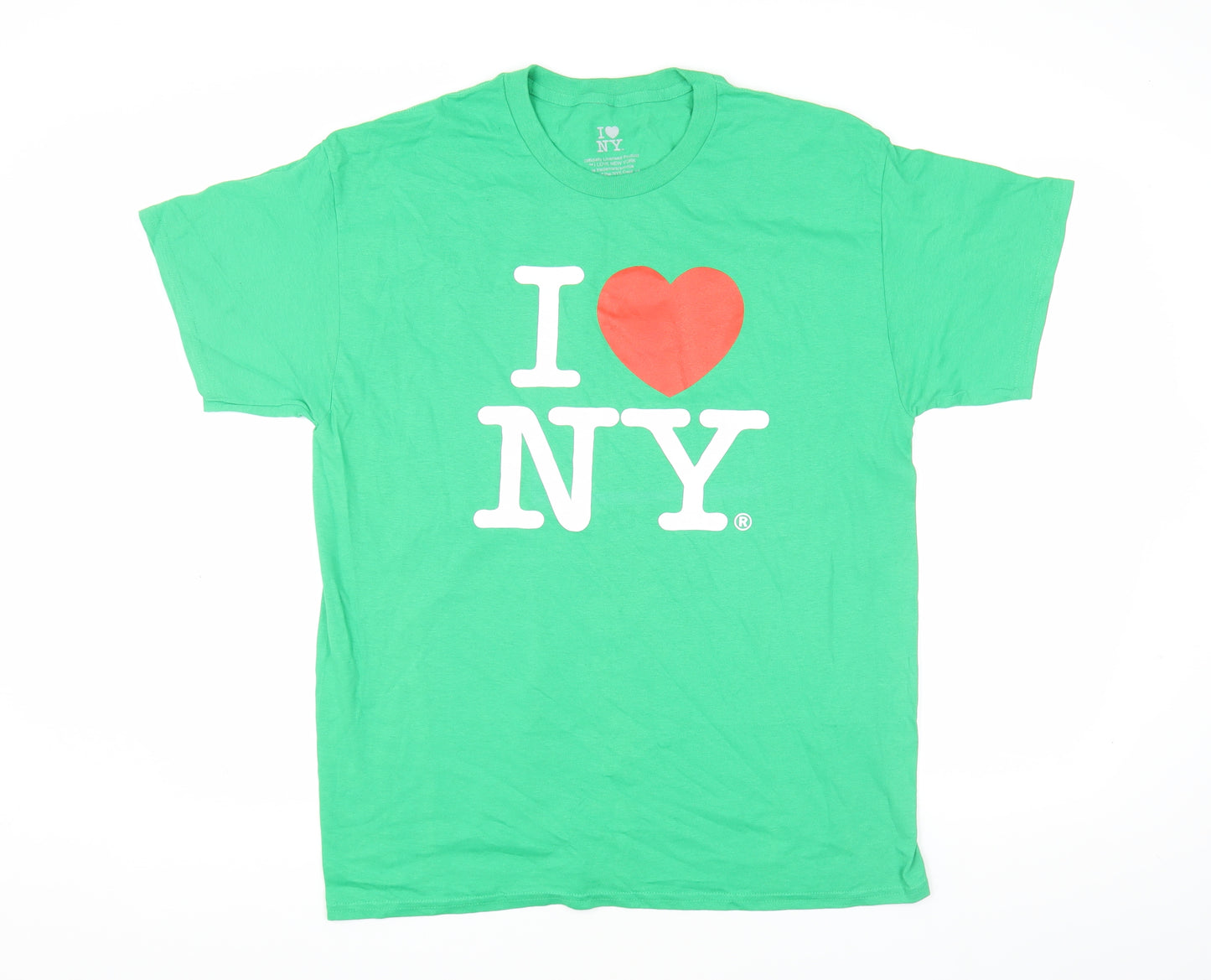 I Love NY Men's Green Graphic Print T-Shirt, L