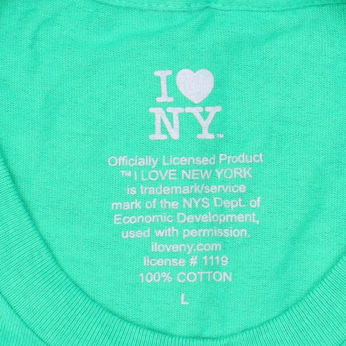 I Love NY Men's Green Graphic Print T-Shirt, L