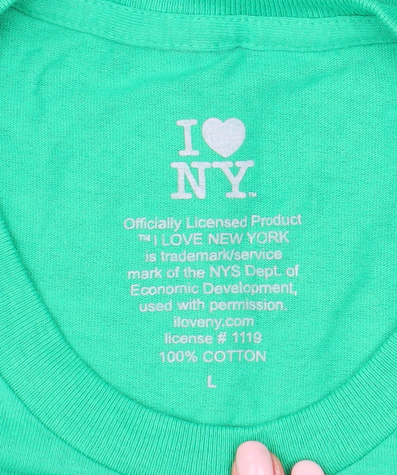 I Love NY Men's Green Graphic Print T-Shirt, L
