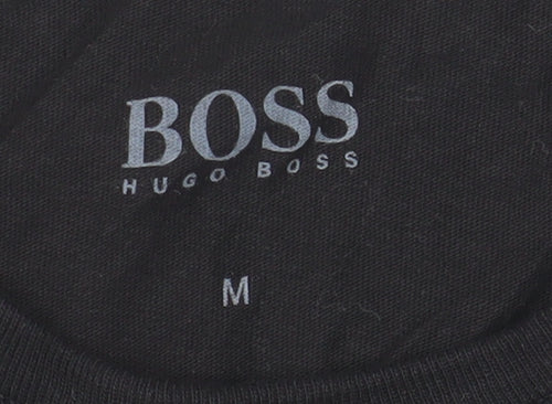 Hugo Boss Men's Black Cotton T-Shirt, M, Crew Neck