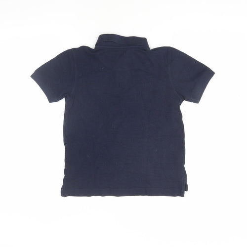 Gap Boys Blue Polo Shirt 4-5 Years Skull Logo Casual