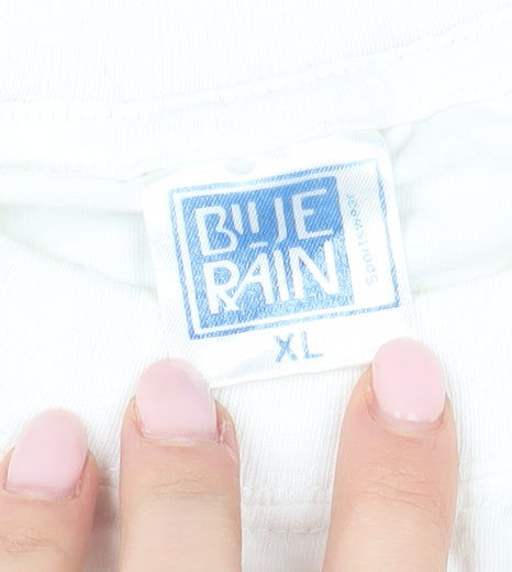 Blue Rain Men's White XL Vintage Beer Graphic T-Shirt