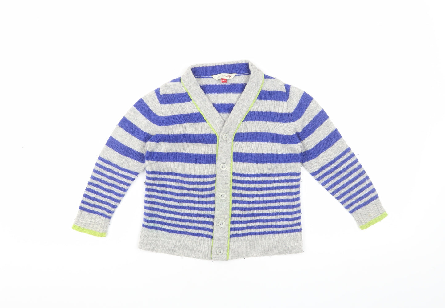 John Lewis Boys Blue Striped Cardigan 4 Years