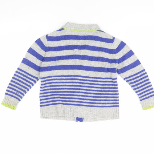 John Lewis Boys Blue Striped Cardigan 4 Years