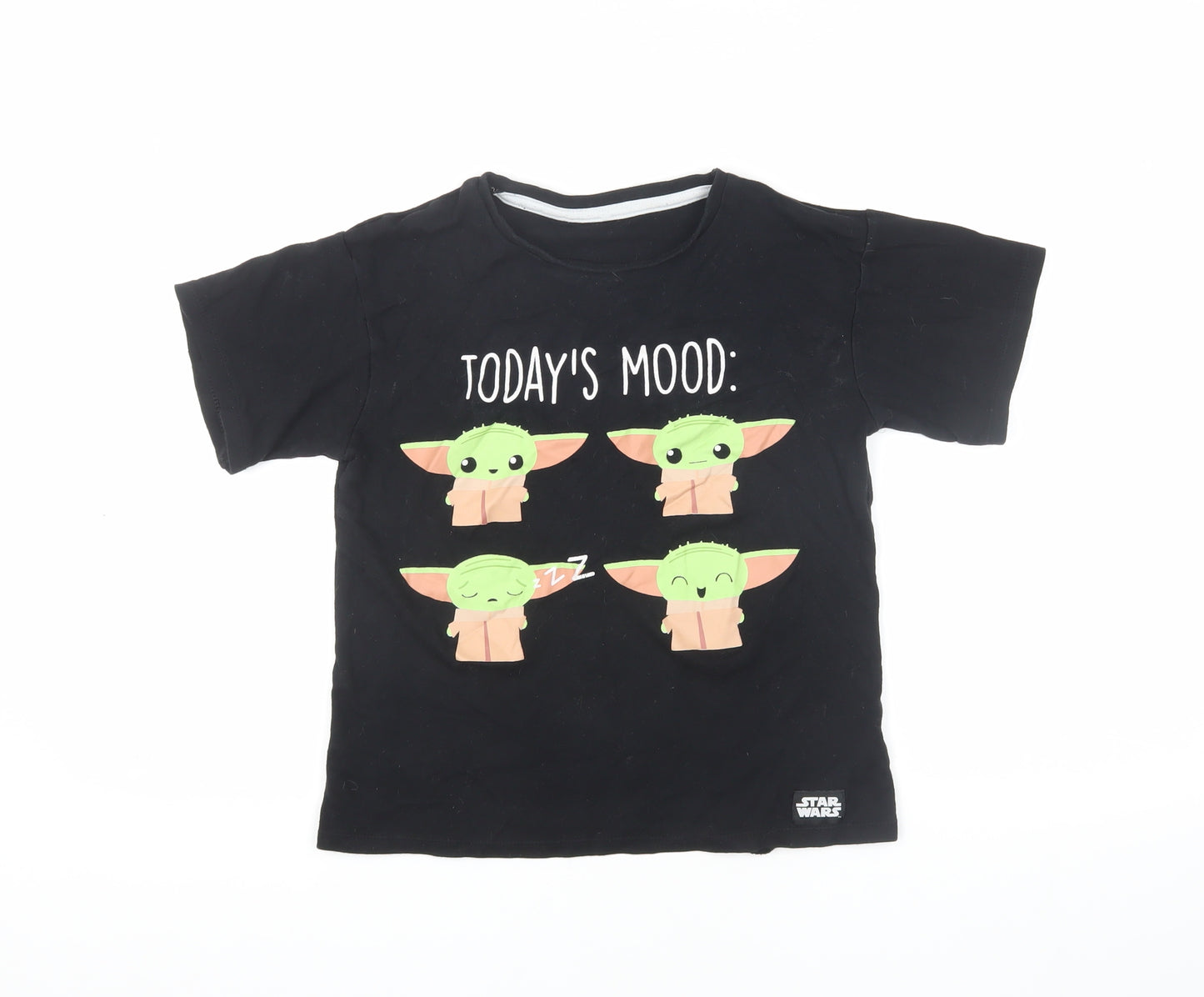 George Boys Black Star Wars T-Shirt 9-10 Years Casual Basic