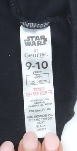 George Boys Black Star Wars T-Shirt 9-10 Years Casual Basic
