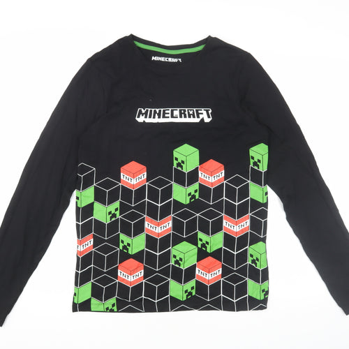 Next Boys Black Minecraft Long Sleeve T-Shirt, 15 Years