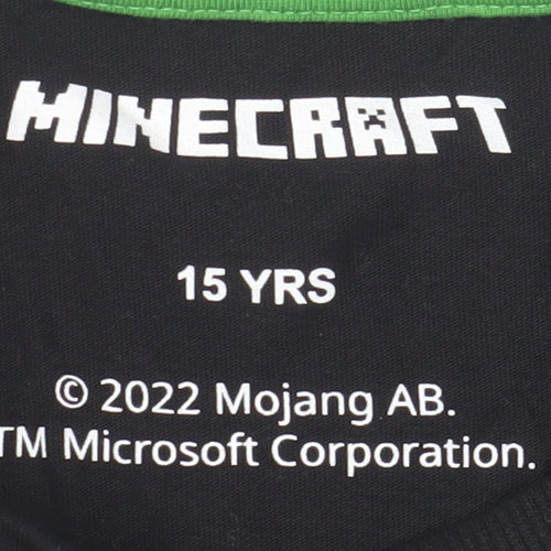 Next Boys Black Minecraft Long Sleeve T-Shirt, 15 Years