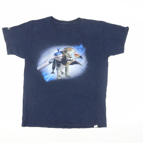 MYTHICA Boys Blue Animal Graphic Cotton T-Shirt, 9-10 Casual