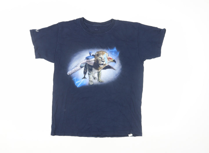 MYTHICA Boys Blue Animal Graphic Cotton T-Shirt, 9-10 Casual