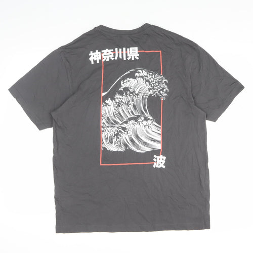 Only & Sons Men's Grey Graphic Print T-Shirt, Size L