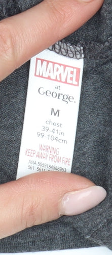 Marvel Men's Grey Deadpool Graphic T-Shirt Medium