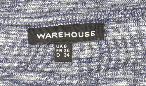 Warehouse Women's Blue T-Shirt Size 8 Basic Casual
