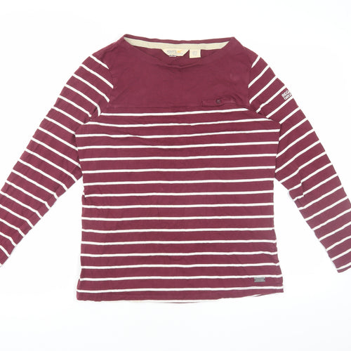 Regatta Women's Red Striped Cotton T-Shirt Size 14