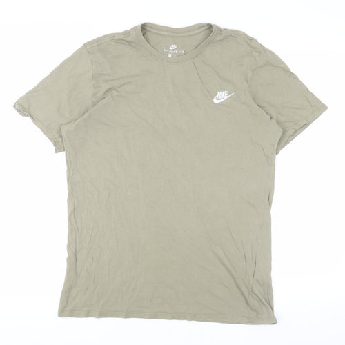 Nike Men's Green Athletic Fit Logo T-Shirt, Medium