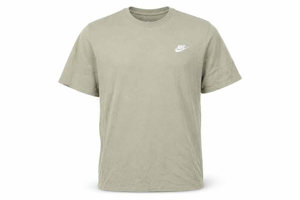 Front view of Nike Men's Green Athletic Fit Logo T-Shirt, Medium