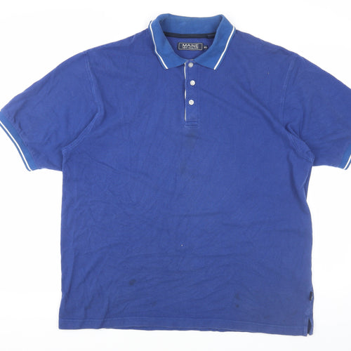 Maine New England Men's Blue XL Polo Shirt
