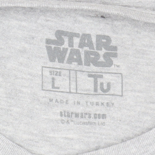 Star Wars Men's Grey T-Shirt L Christmas AT-AT