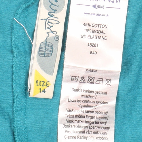 Weird Fish Women's Blue Jegging, Size 14, Elastic Waist