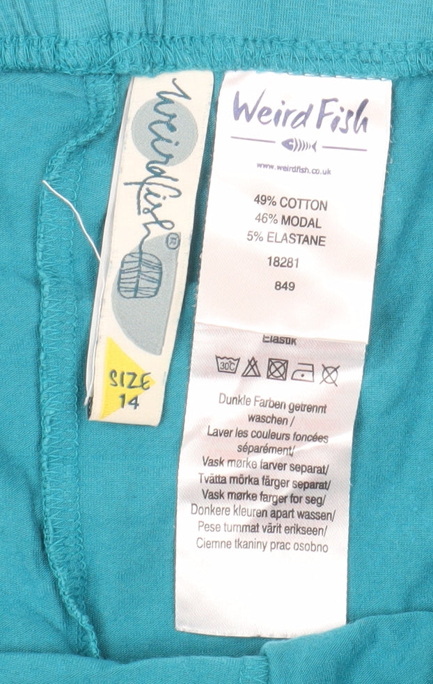 Weird Fish Women's Blue Jegging, Size 14, Elastic Waist