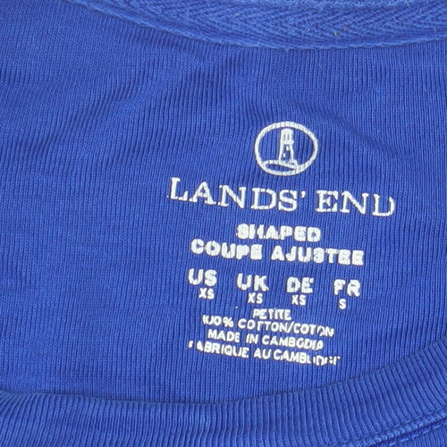 Lands' End Women's Blue XS Petite Basic T-Shirt
