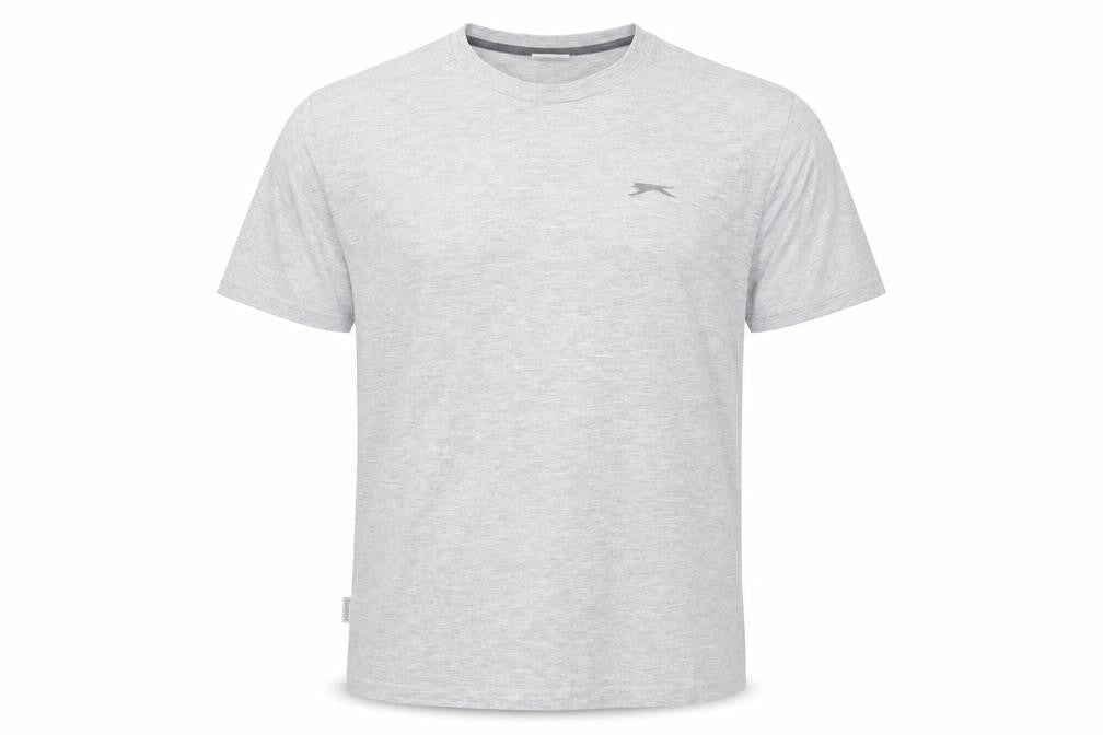 Front view of Slazenger Men's Grey Crew Neck T-Shirt Medium