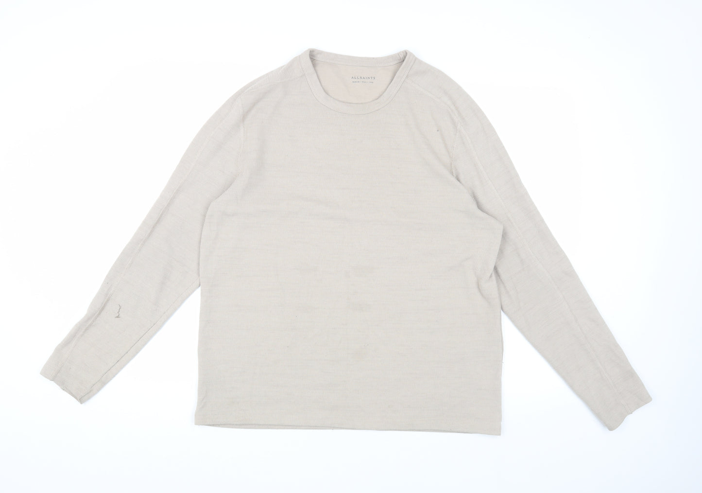 AllSaints Men's Beige Medium Long Sleeve T-Shirt