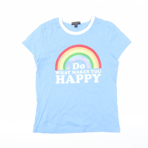 Brave Soul Women's Blue Ringer T-Shirt, Size S