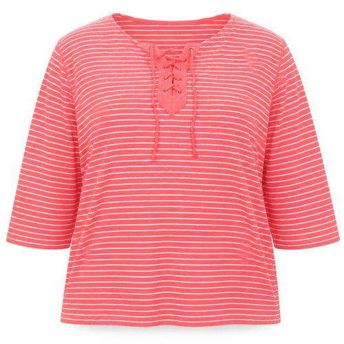 Chaps Women's Red Striped T-Shirt, XL, Casual Style