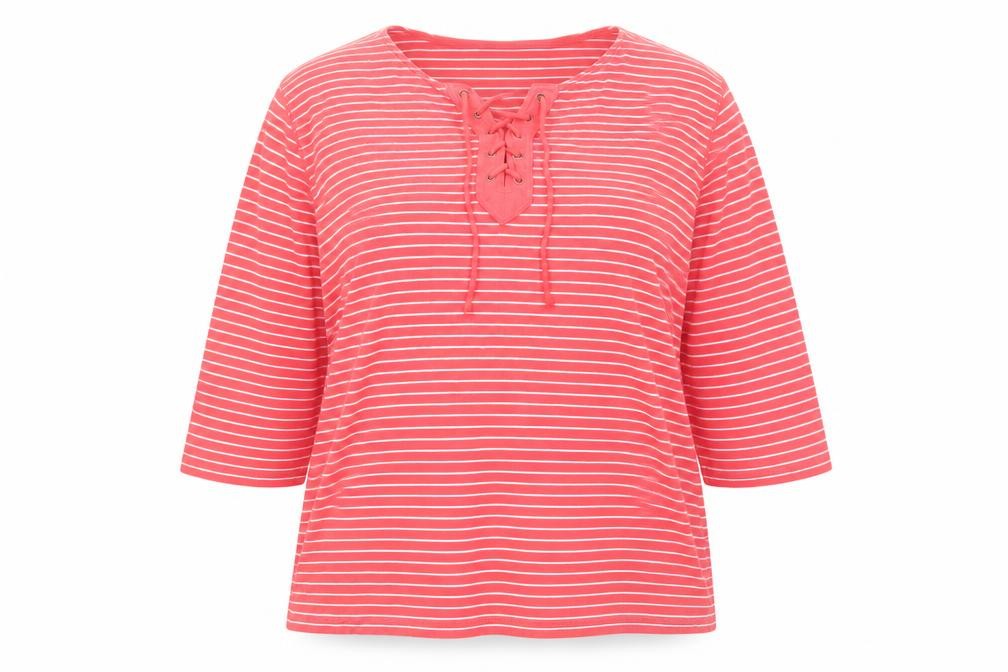 Chaps Women's Red Striped T-Shirt, XL, Casual Style