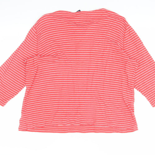 Chaps Women's Red Striped T-Shirt, XL, Casual Style
