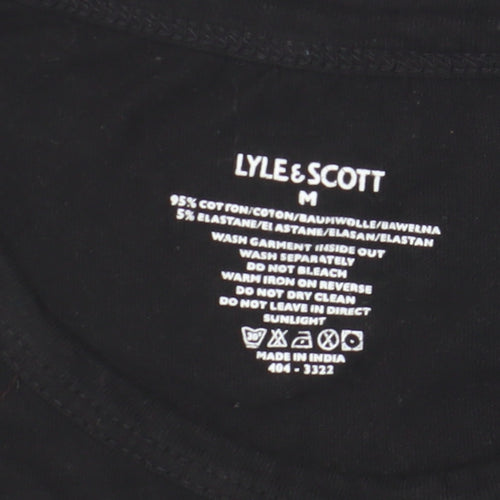 Lyle & Scott Men's Black Crew Neck T-Shirt, Size M