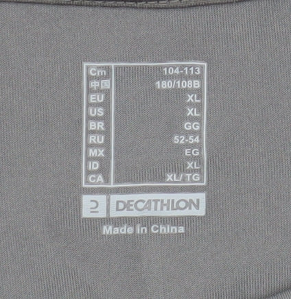 Decathlon Men's Grey XL Basic Gym T-Shirt