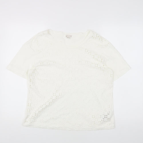 Gap Women's White T-Shirt, Size M, Crew Neck, Casual