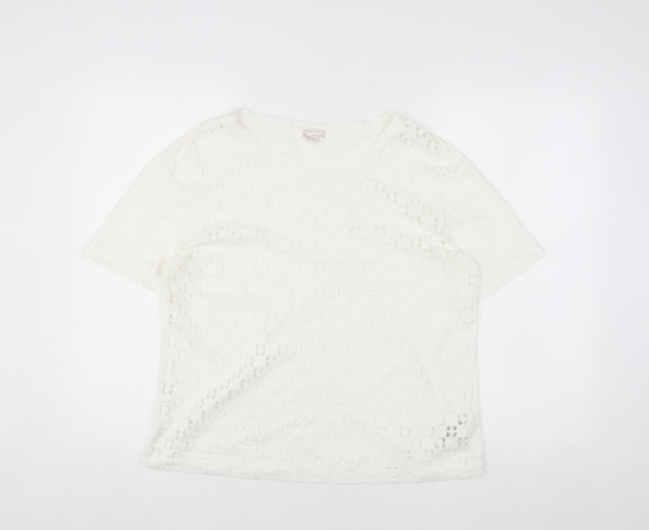 Gap Women's White T-Shirt, Size M, Crew Neck, Casual