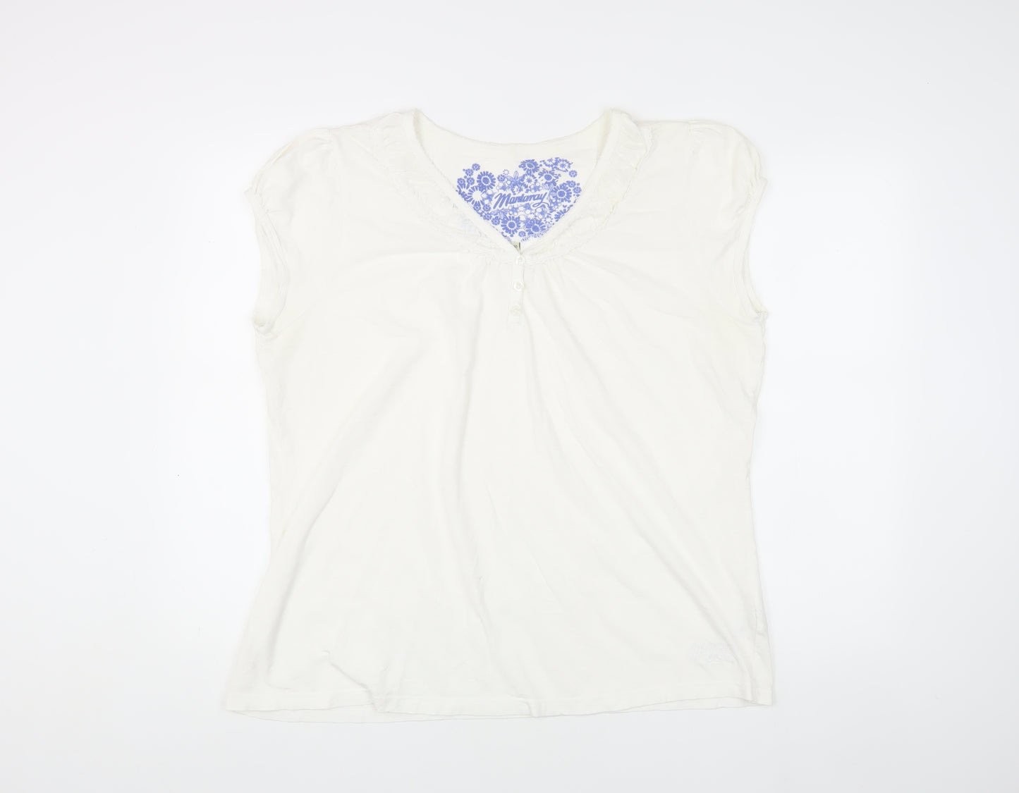 Mantaray White Cotton Women's Blouse Size 20