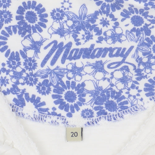 Mantaray White Cotton Women's Blouse Size 20