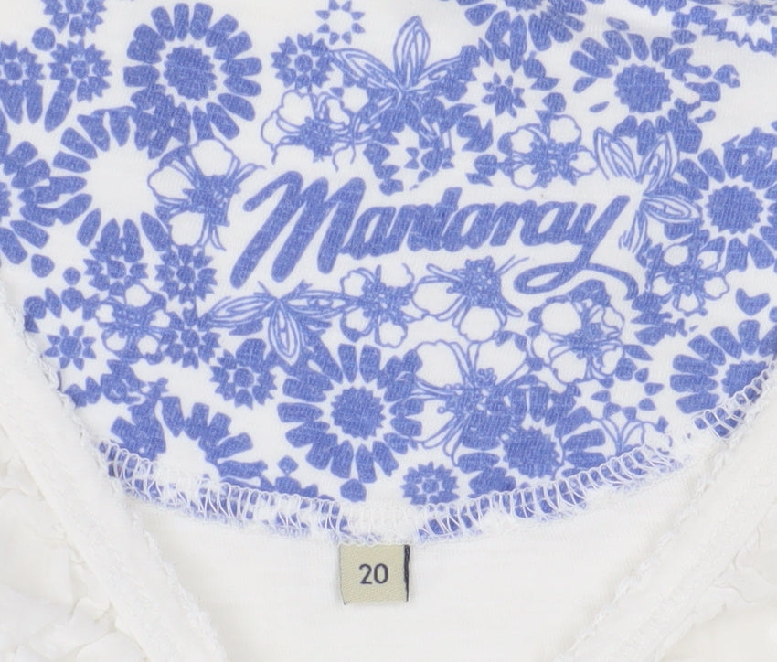 Mantaray White Cotton Women's Blouse Size 20
