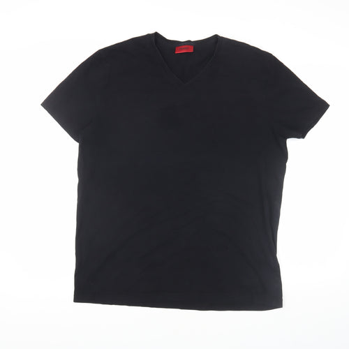 Hugo Boss Men's Black 2XL V-Neck Short Sleeve T-Shirt