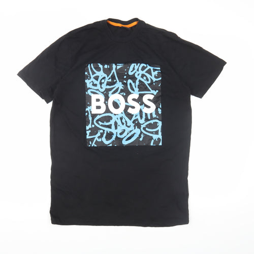 BOSS Men's Black 2XL Graphic Cotton T-Shirt
