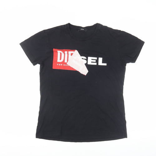 Diesel Unisex Black Cotton Crew Neck T-Shirt M