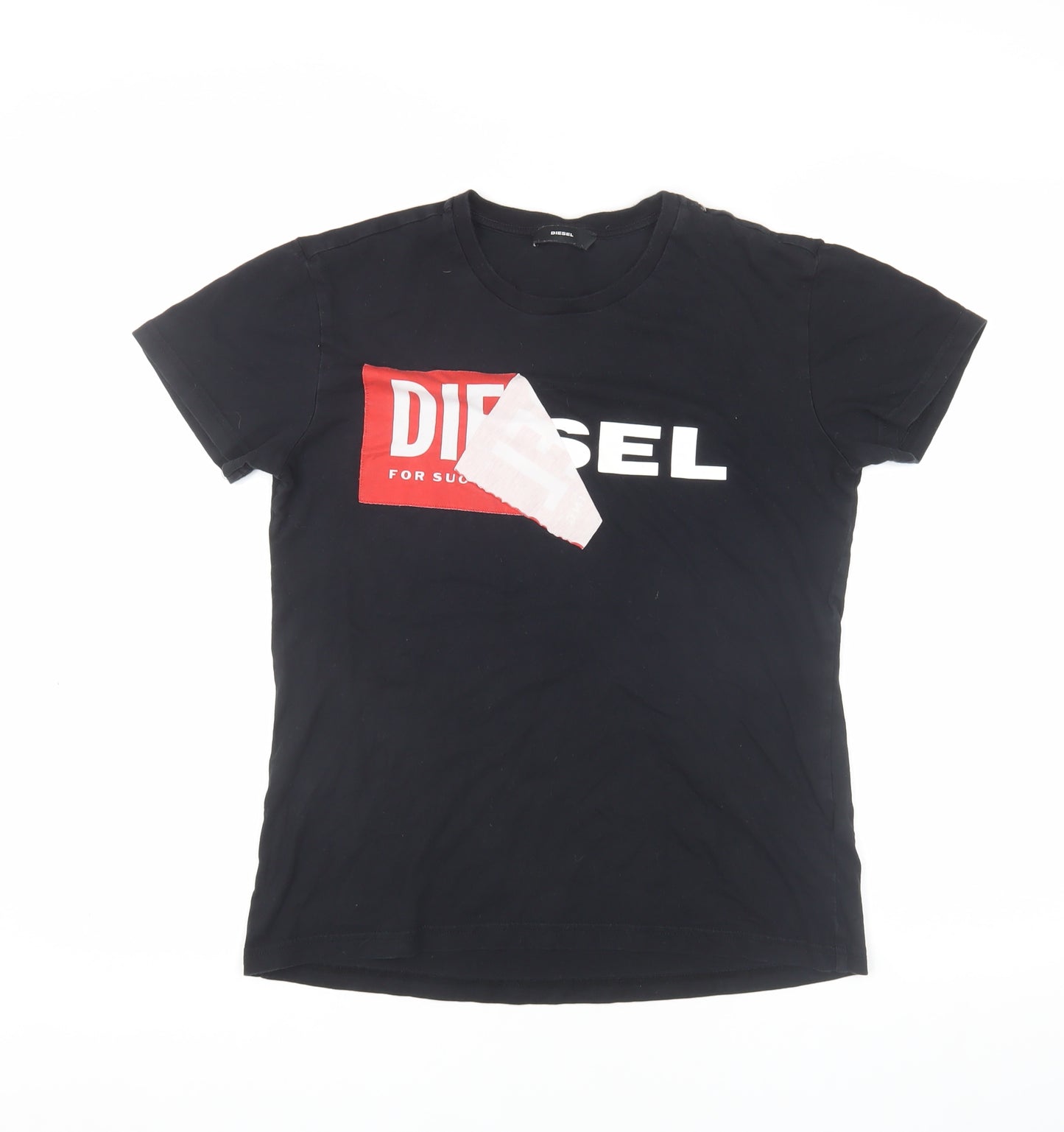 Diesel Unisex Black Cotton Crew Neck T-Shirt M