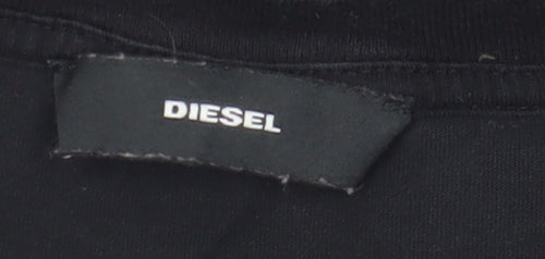 Diesel Unisex Black Cotton Crew Neck T-Shirt M