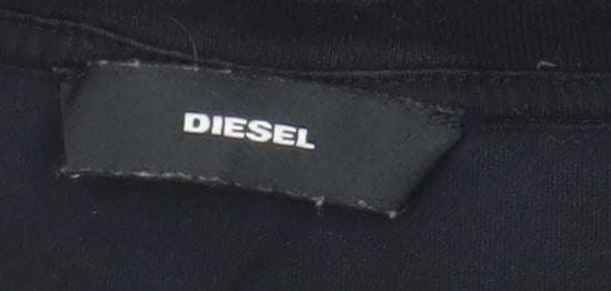 Diesel Unisex Black Cotton Crew Neck T-Shirt M