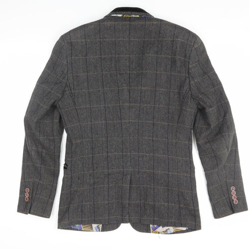 Voeut Grey Tweed Blazer, Unisex, Size 36, Classic Check